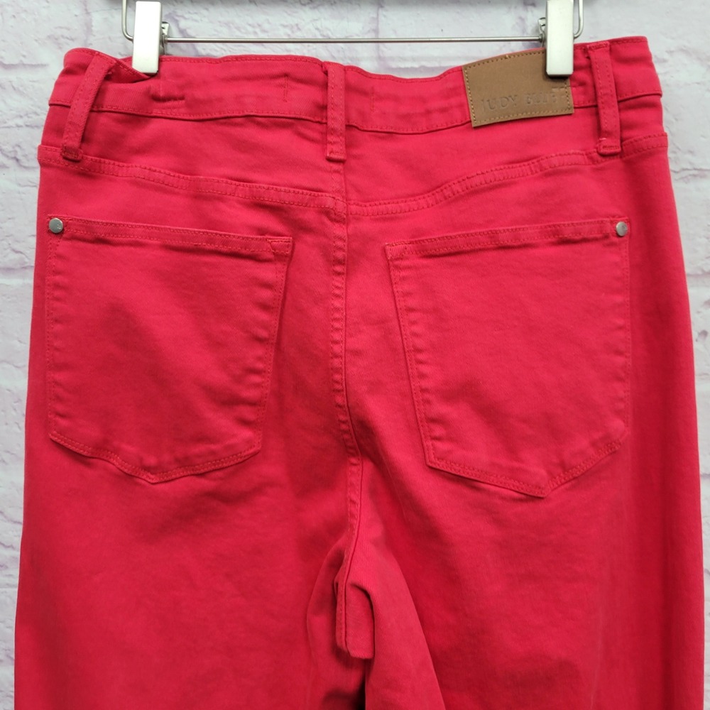 Judy Blue Red Garment Dye Straight Leg Jeans Womens 14W Stretch Colorpop Indie - Picture 5 of 10